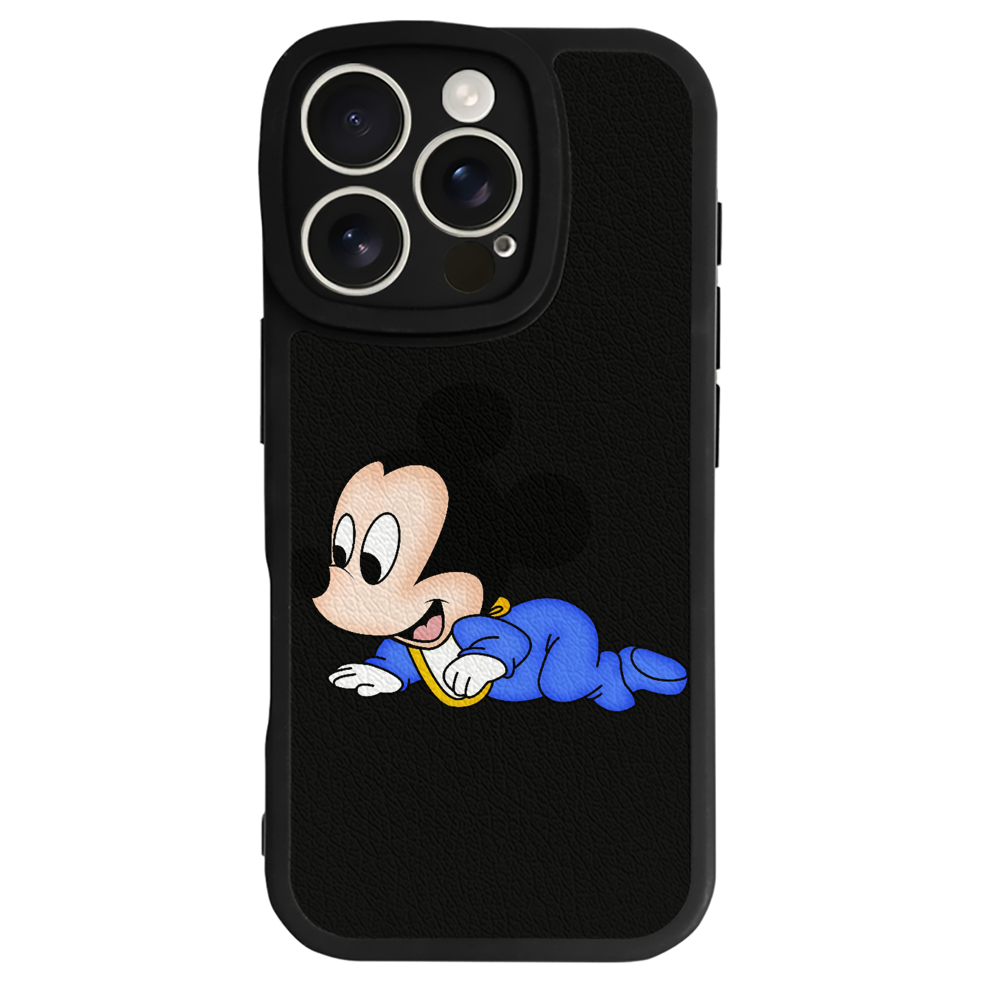 （画像用） ミッキーマウス Mickey Mouse 【iPhone 16シリーズ対応】シリコンスマホケース（レザー調） 材質：シリコン